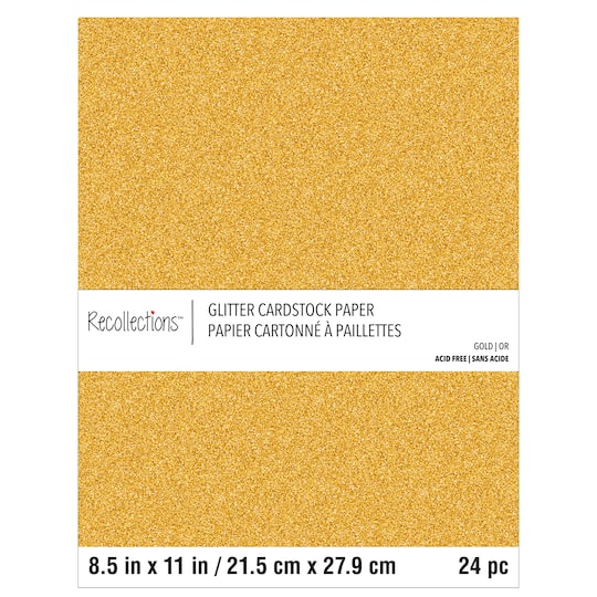 Gold Glitter 8 5 X 11 Cardstock Paper By Recollections 24 Sheets Michaels